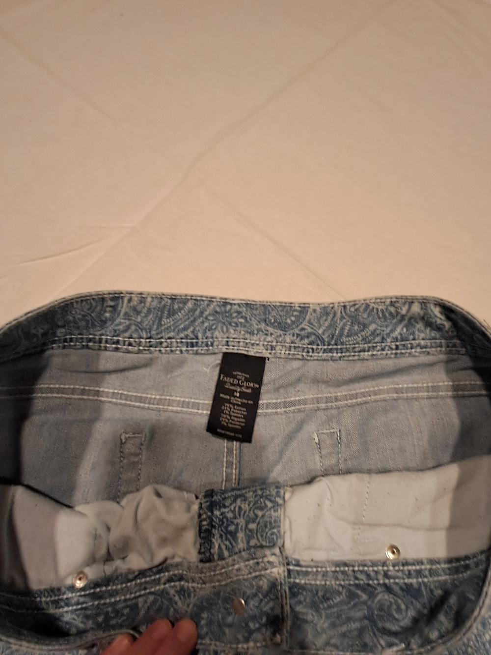 Faded Glory Light Blue Paisley Cotton Women's Shorts Size 16 - Picture 4 of 5